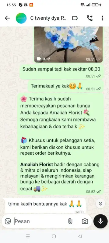 Testimonial krans bunga MOROWALI UTARA